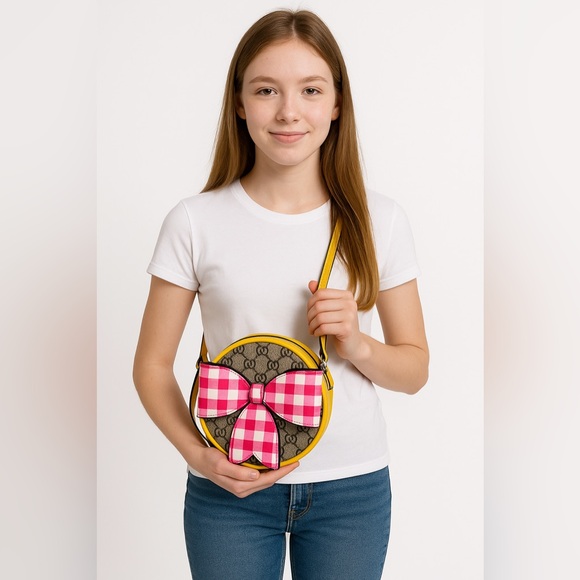 Gucci‎ Kids GG|Supreme Mini Crossbody Bag Beige Canvas Leather|Authentic - Picture 2 of 13